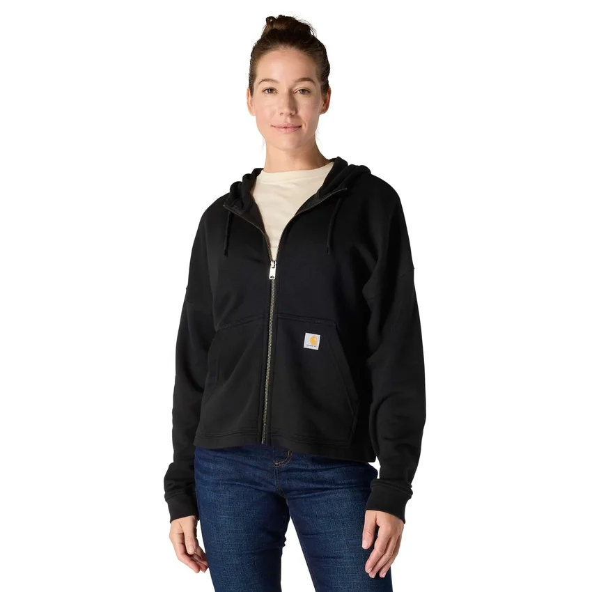 Sudadera con capucha y cremallera completa de Tencel™ ligera para mujer