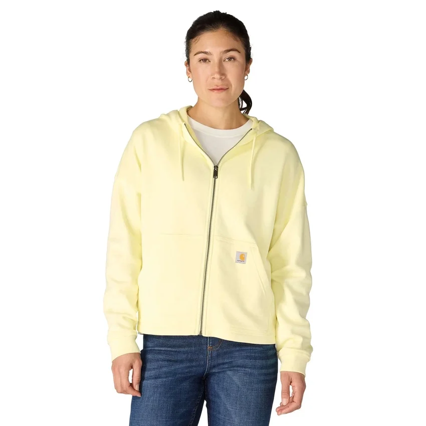 Sudadera con capucha y cremallera completa de Tencel™ ligera para mujer