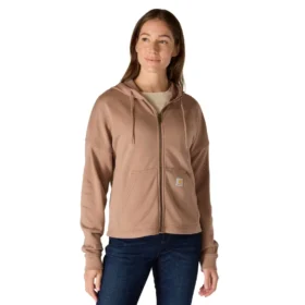 Sudadera con capucha y cremallera completa de Tencel™ ligera para mujer