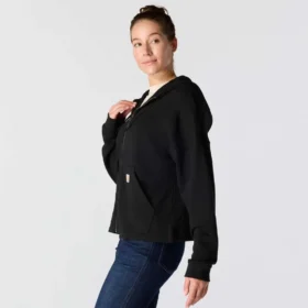 Sudadera con capucha y cremallera completa de Tencel™ ligera para mujer