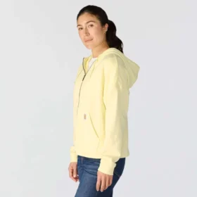 Sudadera con capucha y cremallera completa de Tencel™ ligera para mujer