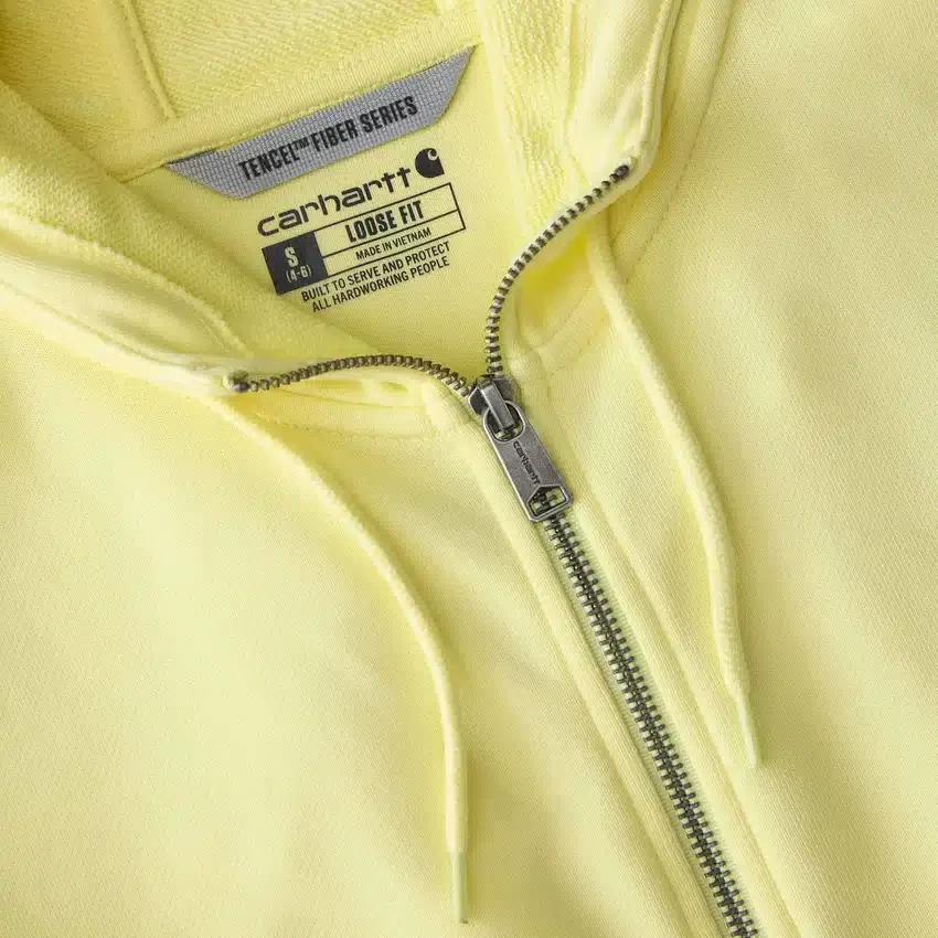Sudadera con capucha y cremallera completa de Tencel™ ligera para mujer