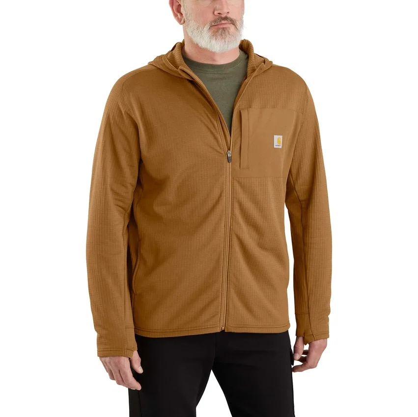 Sudadera con capucha y cremallera para hombre Force, con forro polar y tecnología de absorción de la humedad