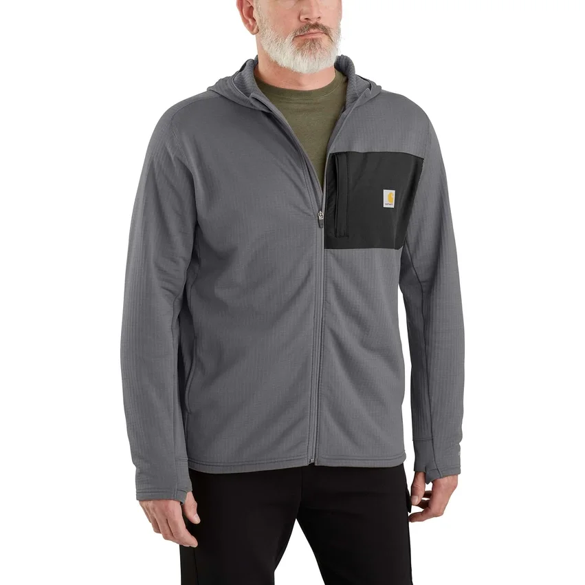 Sudadera con capucha y cremallera para hombre Force, con forro polar y tecnología de absorción de la humedad