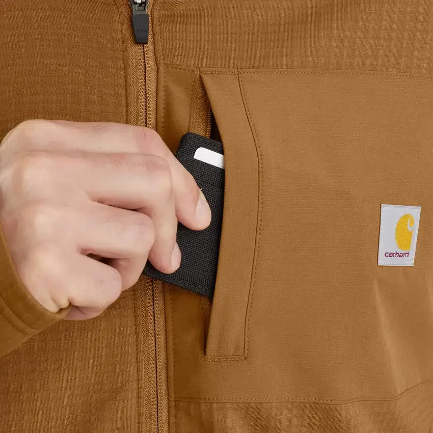 Sudadera con capucha y cremallera para hombre Force, con forro polar y tecnología de absorción de la humedad