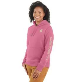 Sudadera con capucha y logotipo de Clarksburg para mujer, de corte holgado y forrada de forro polar