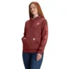Sudadera con capucha y logotipo de Clarksburg para mujer, de corte holgado y forrada de forro polar