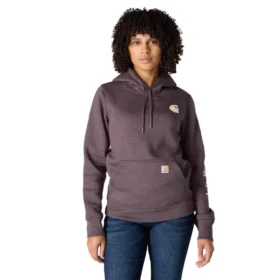 Sudadera con capucha y logotipo de Clarksburg para mujer, de corte holgado y forrada de forro polar