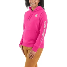 Sudadera con capucha y logotipo de Clarksburg para mujer, de corte holgado y forrada de forro polar