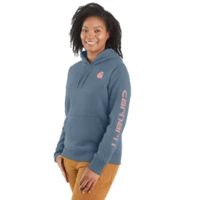 Sudadera con capucha y logotipo de Clarksburg para mujer, de corte holgado y forrada de forro polar
