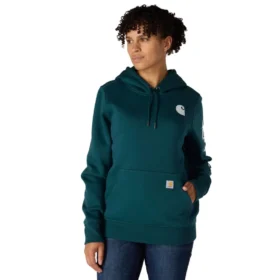 Sudadera con capucha y logotipo de Clarksburg para mujer, de corte holgado y forrada de forro polar