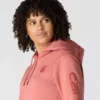 Sudadera con capucha y logotipo de Clarksburg para mujer, de corte holgado y forrada de forro polar