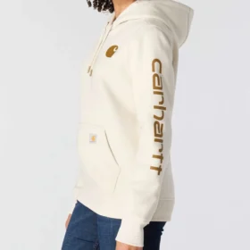 Sudadera con capucha y logotipo de Clarksburg para mujer, de corte holgado y forrada de forro polar