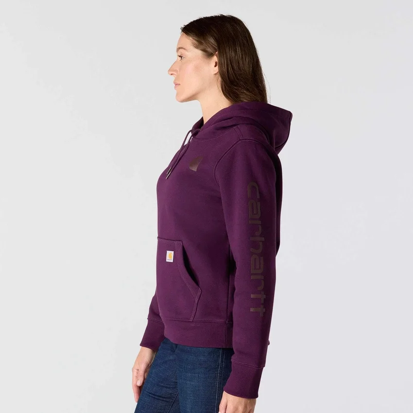 Sudadera con capucha y logotipo de Clarksburg para mujer, de corte holgado y forrada de forro polar