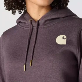 Sudadera con capucha y logotipo de Clarksburg para mujer, de corte holgado y forrada de forro polar