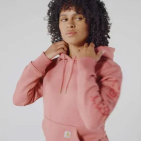 Sudadera con capucha y logotipo de Clarksburg para mujer, de corte holgado y forrada de forro polar