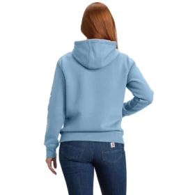 Sudadera con capucha y logotipo de Clarksburg para mujer, de corte holgado y forrada de forro polar