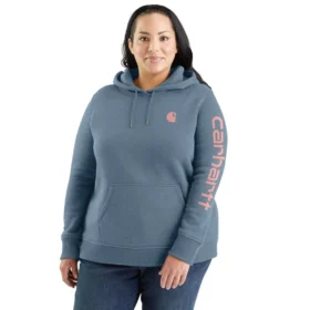 Sudadera con capucha y logotipo de Clarksburg para mujer, de corte holgado y forrada de forro polar