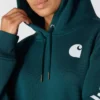 Sudadera con capucha y logotipo de Clarksburg para mujer, de corte holgado y forrada de forro polar