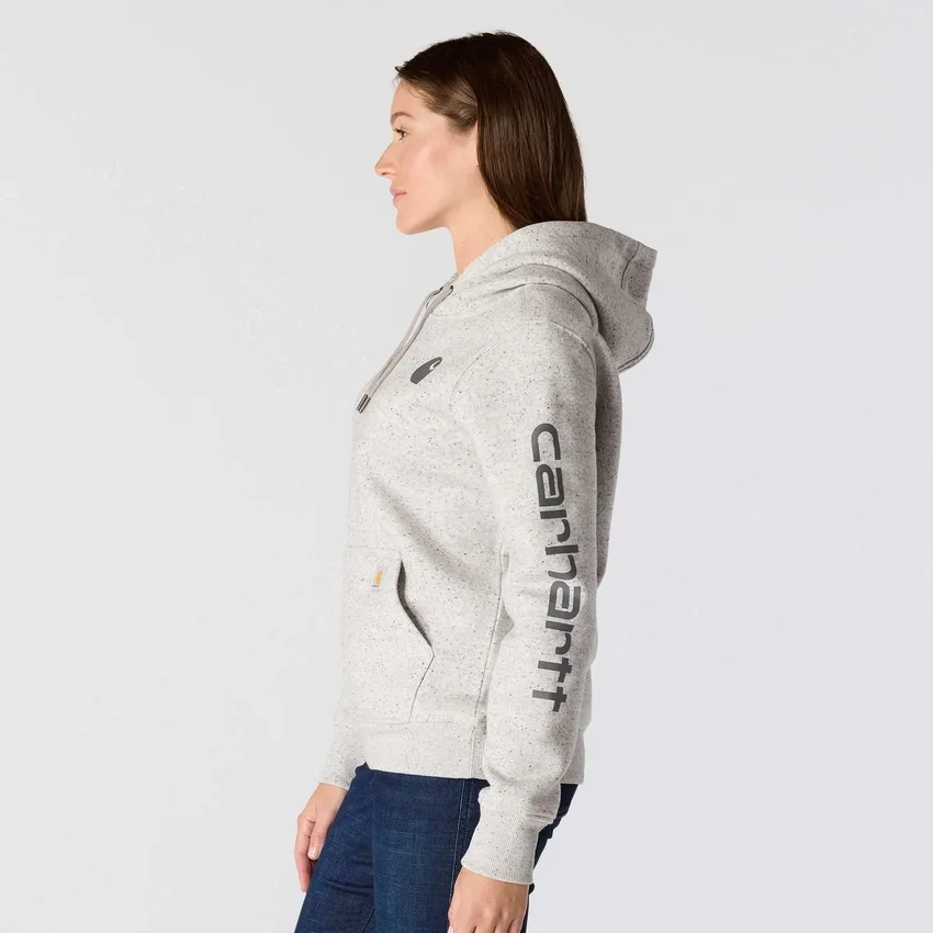 Sudadera con capucha y logotipo de Clarksburg para mujer, de corte holgado y forrada de forro polar