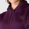 Sudadera con capucha y logotipo de Clarksburg para mujer, de corte holgado y forrada de forro polar