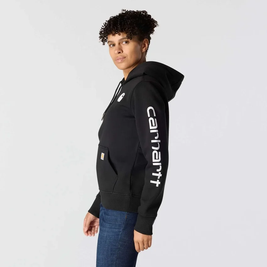 Sudadera con capucha y logotipo de Clarksburg para mujer, de corte holgado y forrada de forro polar