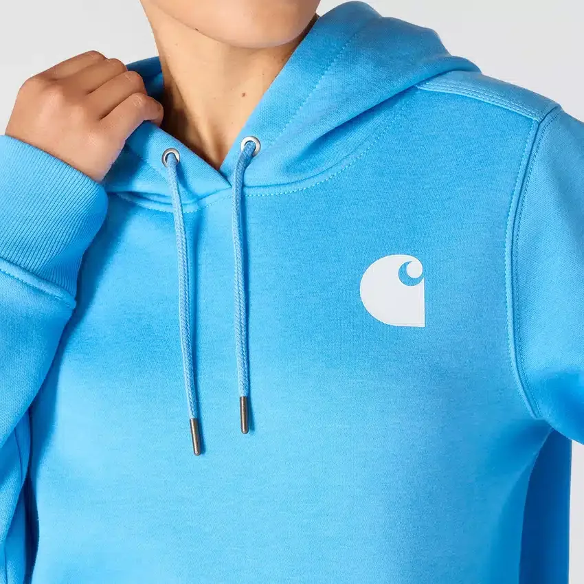 Sudadera con capucha y logotipo de Clarksburg para mujer, de corte holgado y forrada de forro polar