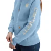 Sudadera con capucha y logotipo de Clarksburg para mujer, de corte holgado y forrada de forro polar