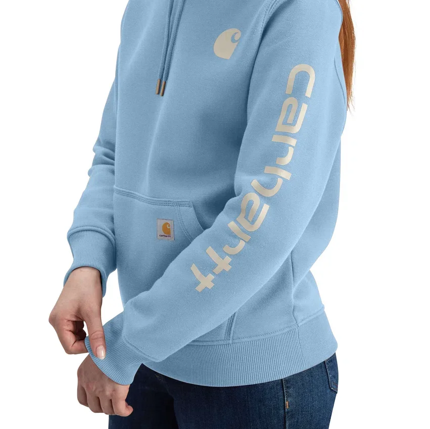 Sudadera con capucha y logotipo de Clarksburg para mujer, de corte holgado y forrada de forro polar