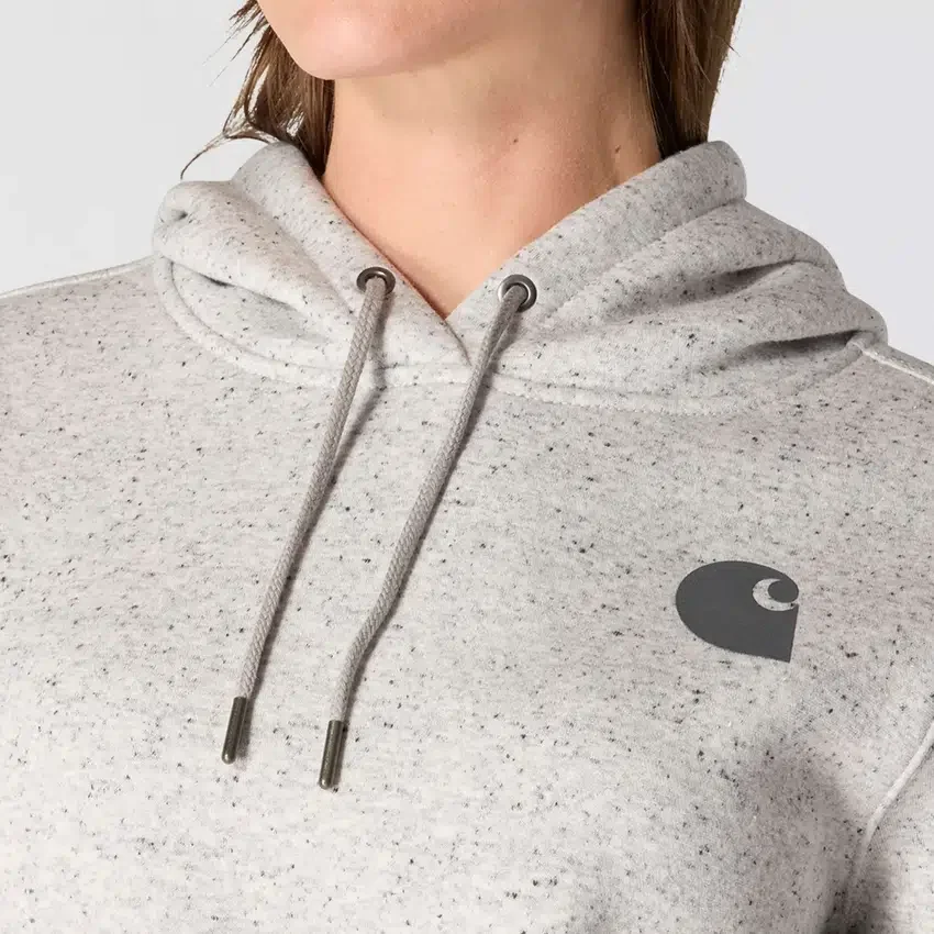 Sudadera con capucha y logotipo de Clarksburg para mujer, de corte holgado y forrada de forro polar