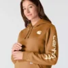 Sudadera con capucha y logotipo de Clarksburg para mujer, de corte holgado y forrada de forro polar