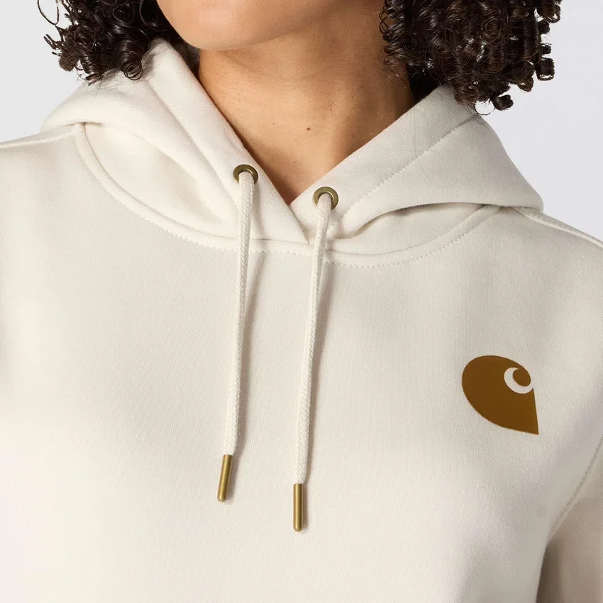 Sudadera con capucha y logotipo de Clarksburg para mujer, de corte holgado y forrada de forro polar