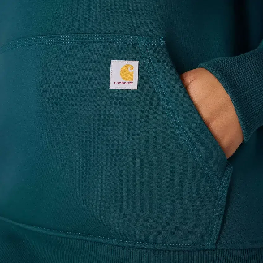 Sudadera con capucha y logotipo de Clarksburg para mujer, de corte holgado y forrada de forro polar