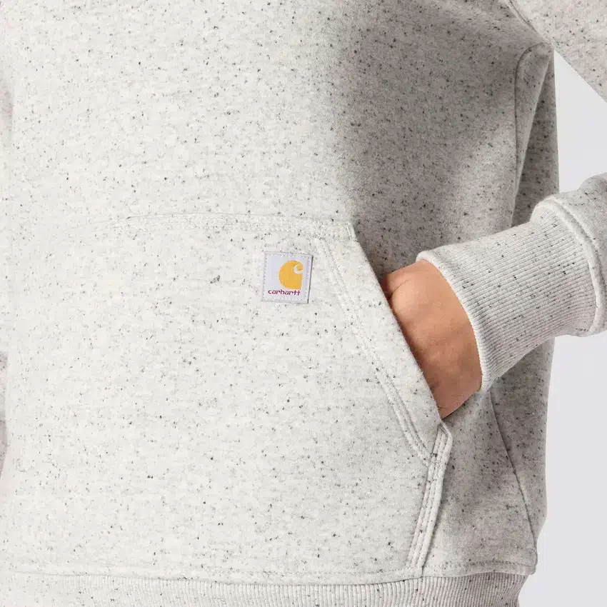 Sudadera con capucha y logotipo de Clarksburg para mujer, de corte holgado y forrada de forro polar