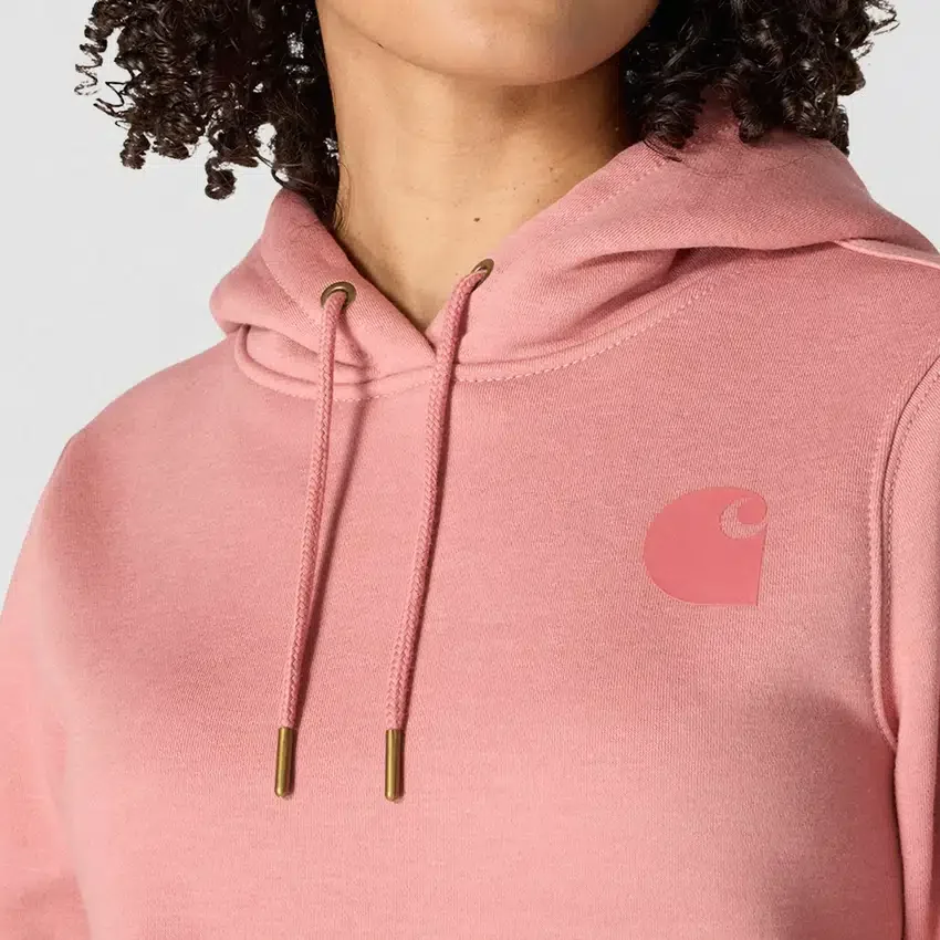 Sudadera con capucha y logotipo de Clarksburg para mujer, de corte holgado y forrada de forro polar
