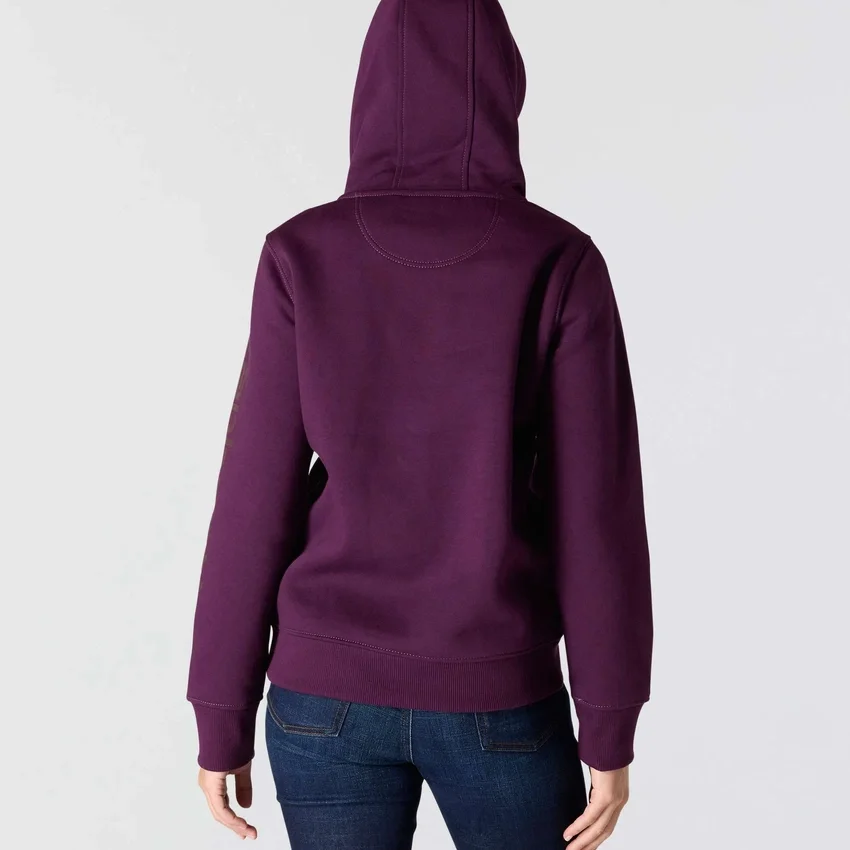 Sudadera con capucha y logotipo de Clarksburg para mujer, de corte holgado y forrada de forro polar