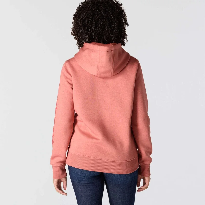 Sudadera con capucha y logotipo de Clarksburg para mujer, de corte holgado y forrada de forro polar