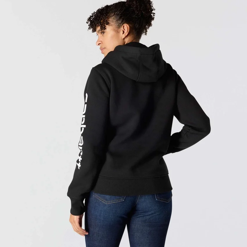 Sudadera con capucha y logotipo de Clarksburg para mujer, de corte holgado y forrada de forro polar