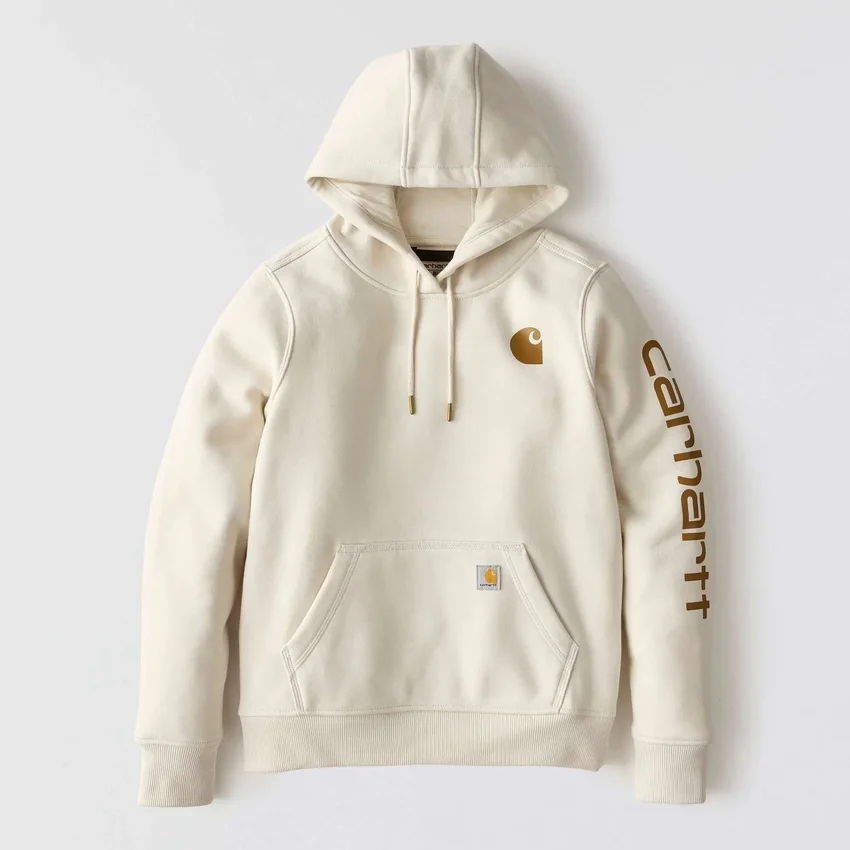 Sudadera con capucha y logotipo de Clarksburg para mujer, de corte holgado y forrada de forro polar