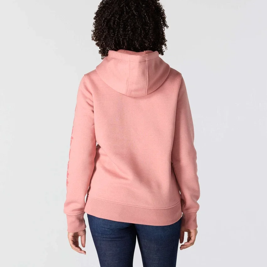 Sudadera con capucha y logotipo de Clarksburg para mujer, de corte holgado y forrada de forro polar