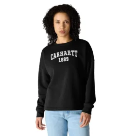 Sudadera cuello redondo con estampado carhartt 1889 de peso medio y corte holgado para mujer