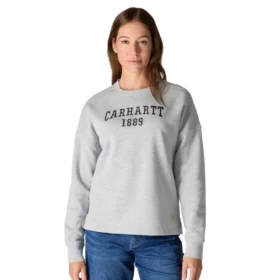 Sudadera cuello redondo con estampado carhartt 1889 de peso medio y corte holgado para mujer