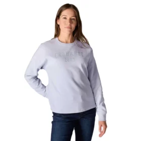Sudadera cuello redondo con estampado carhartt 1889 de peso medio y corte holgado para mujer