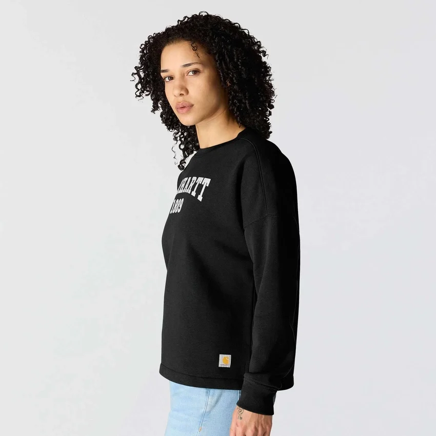 Sudadera cuello redondo con estampado carhartt 1889 de peso medio y corte holgado para mujer