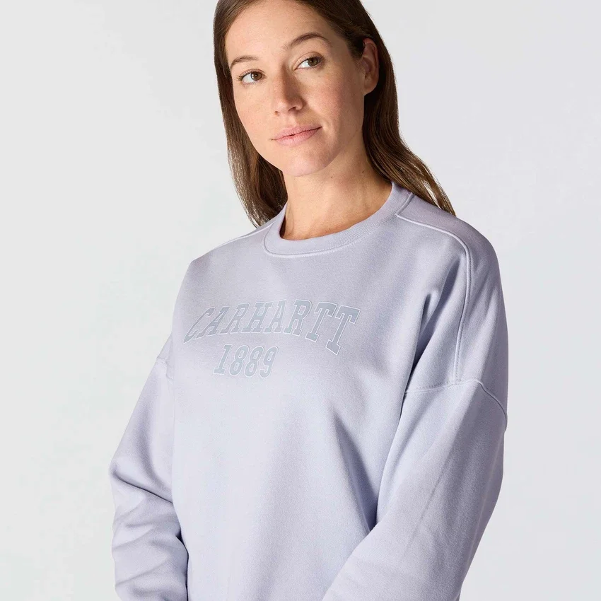 Sudadera cuello redondo con estampado carhartt 1889 de peso medio y corte holgado para mujer