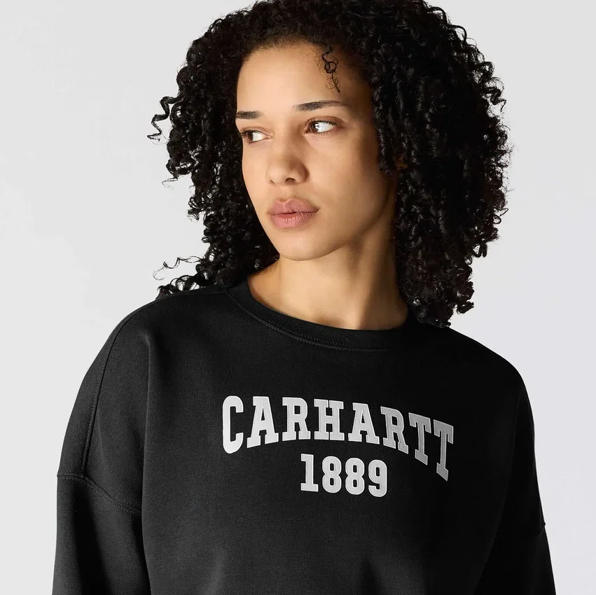 Sudadera cuello redondo con estampado carhartt 1889 de peso medio y corte holgado para mujer