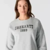 Sudadera cuello redondo con estampado carhartt 1889 de peso medio y corte holgado para mujer
