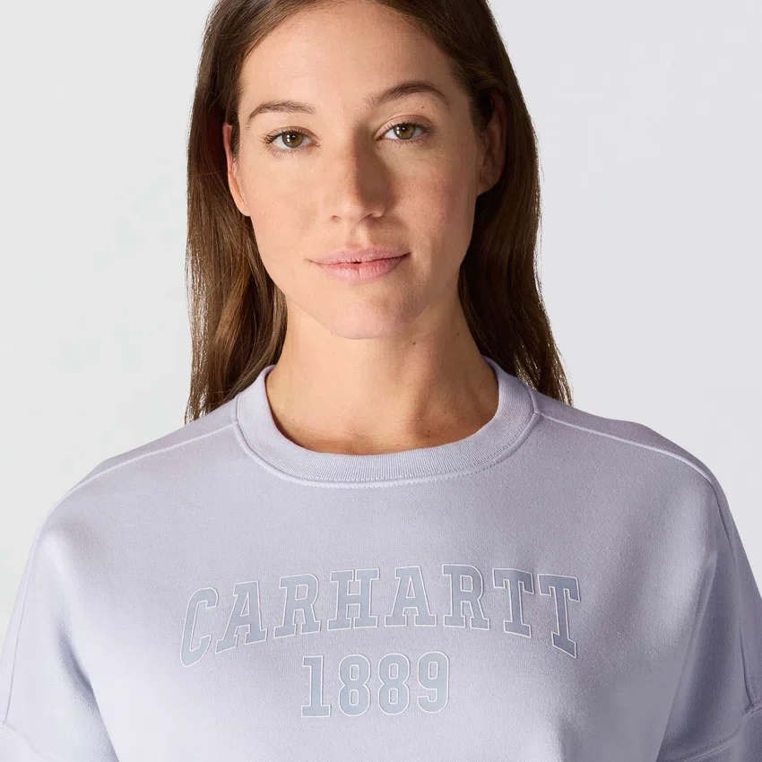 Sudadera cuello redondo con estampado carhartt 1889 de peso medio y corte holgado para mujer