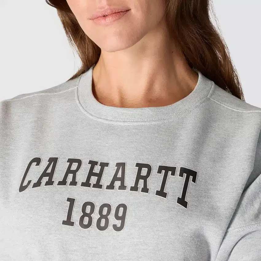 Sudadera cuello redondo con estampado carhartt 1889 de peso medio y corte holgado para mujer