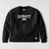 Sudadera cuello redondo con estampado carhartt 1889 de peso medio y corte holgado para mujer